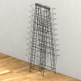 Double Sides Metal Magazine Display Rack , 40 Pockets Floor Spinner Display Rack